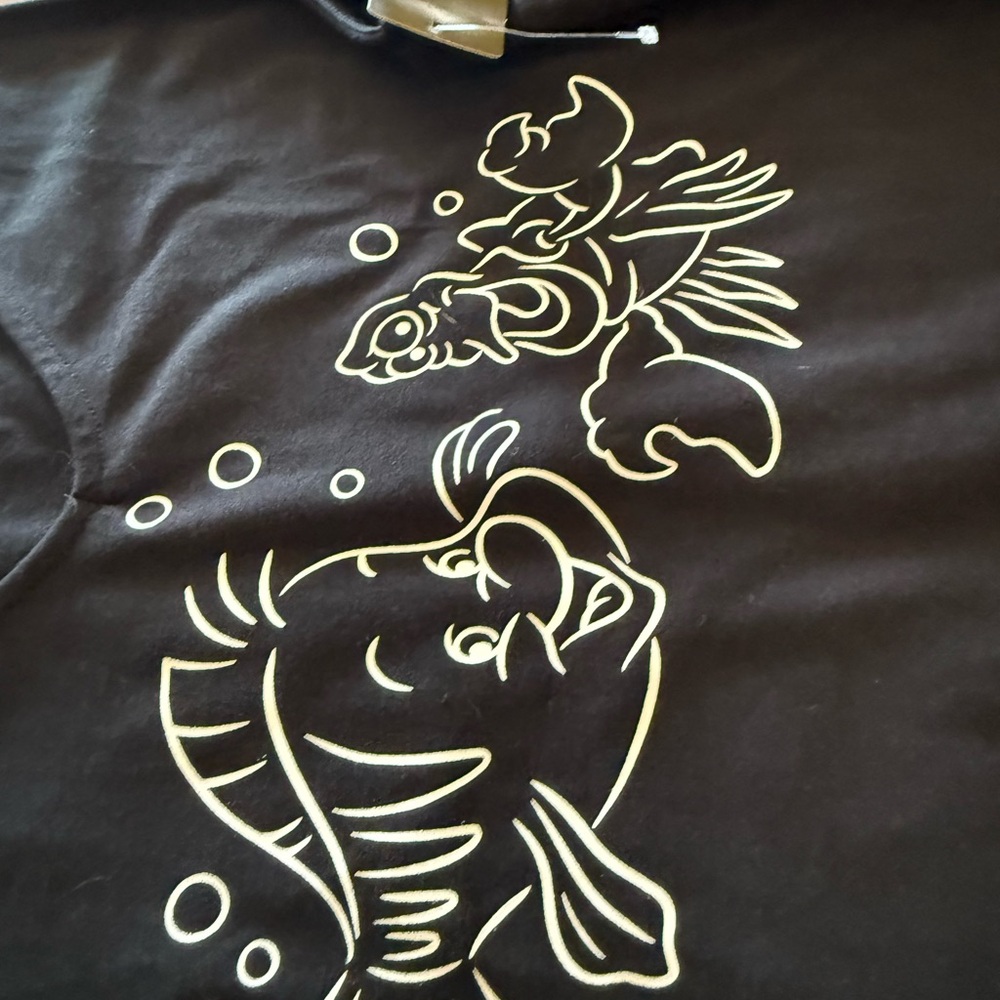 Torrid Black Top with White Fish Design - Picture 4 of 5